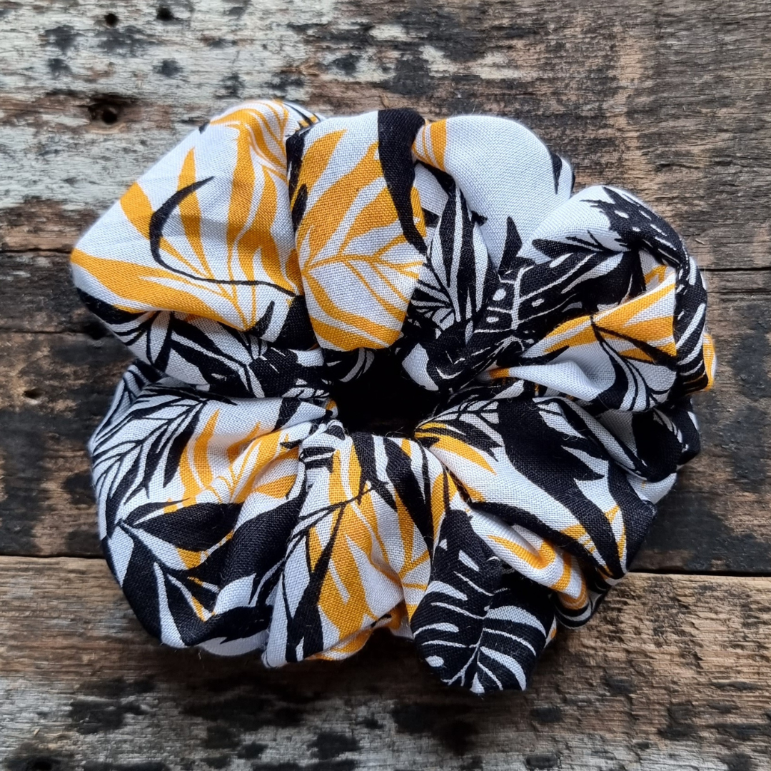 Palm Leaf Silhouette Super Soft Viscose Scrunchie | Hair Tie