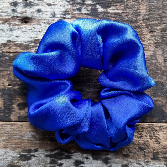 Royal Blue Super Soft Satin Crepe Scrunchie | Hair Tie