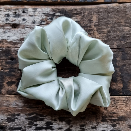 Sage Super Soft Slinky Satin Scrunchie | Hair Tie