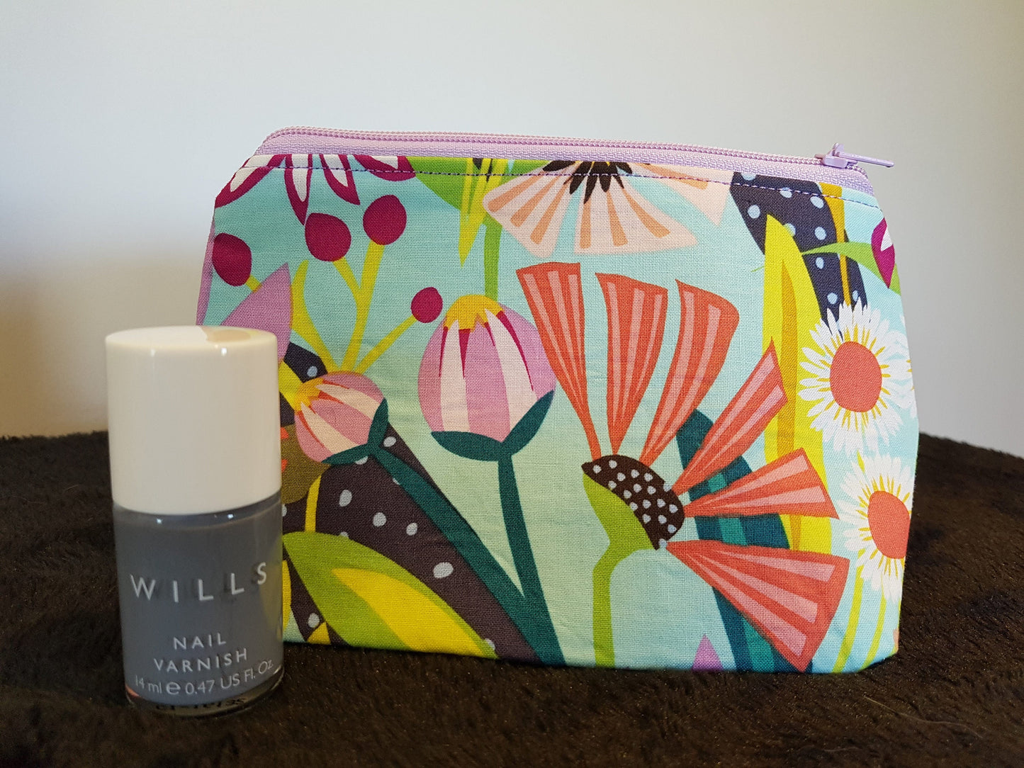 Multicoloured Floral Pouch Bag | Small Makeup Bag