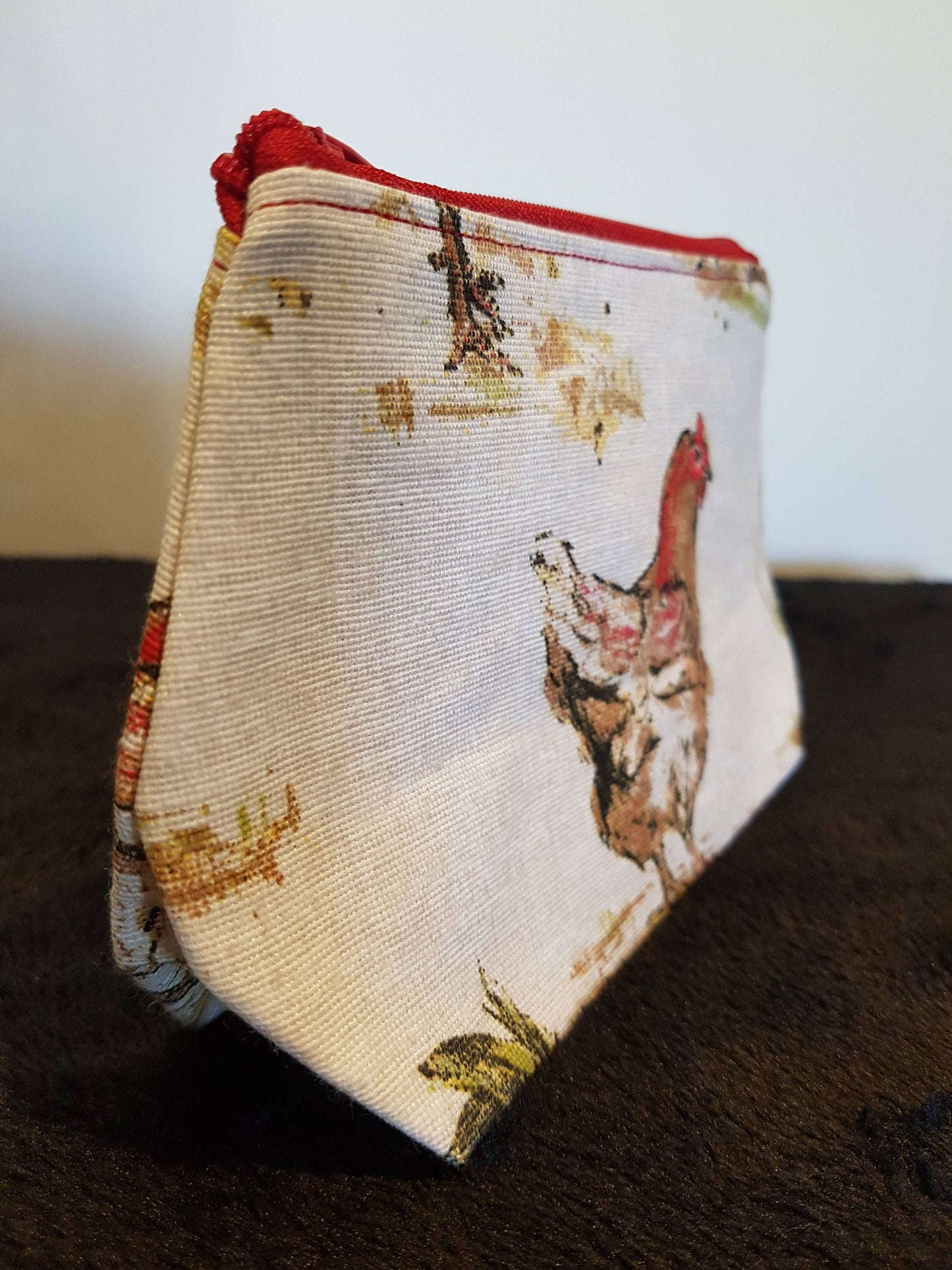 Rustic Chicken Pouch Bag | Small Makeup Bag