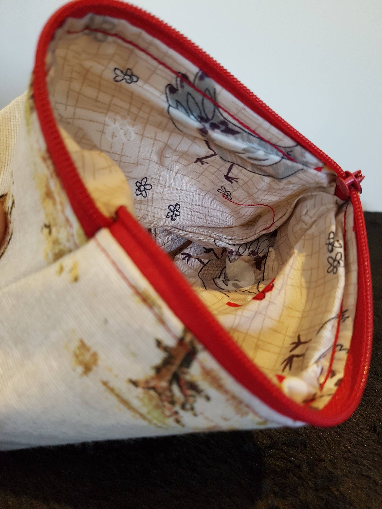 Rustic Chicken Pouch Bag | Small Makeup Bag