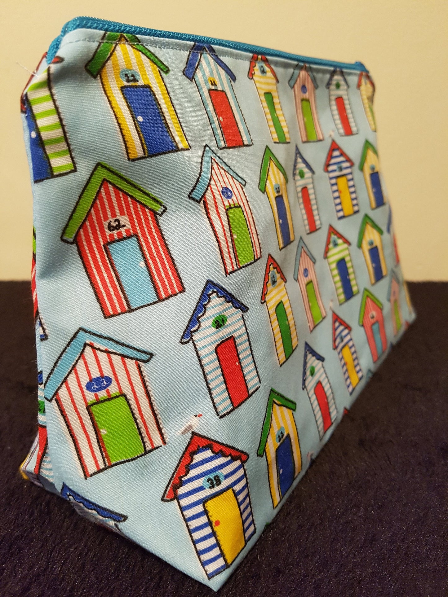 Beach Hut Zipper Pouch Bag | Large Makeup Bag