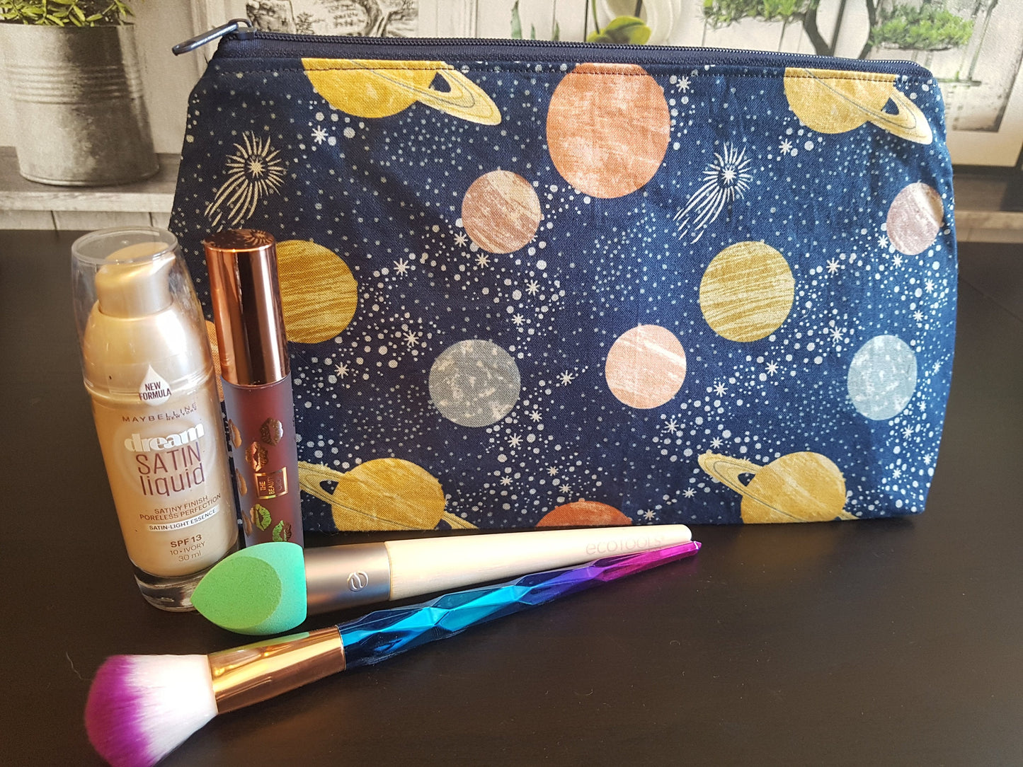 Space Zipper Pouch Bag | Large Makeup Bag