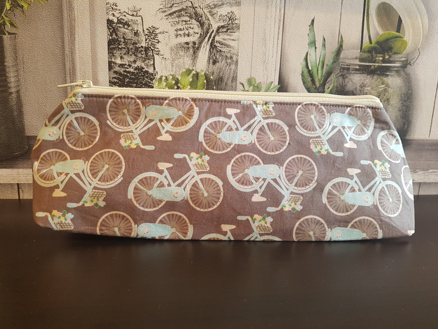 Grey Vintage Bicycle Pencil Case