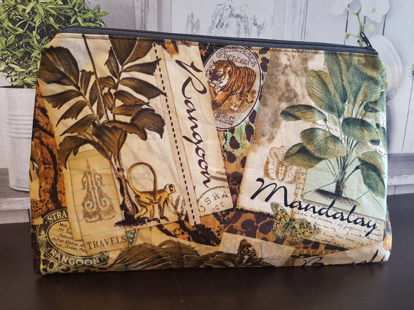 Safari Print Pouch Bag | Large Makeup Bag