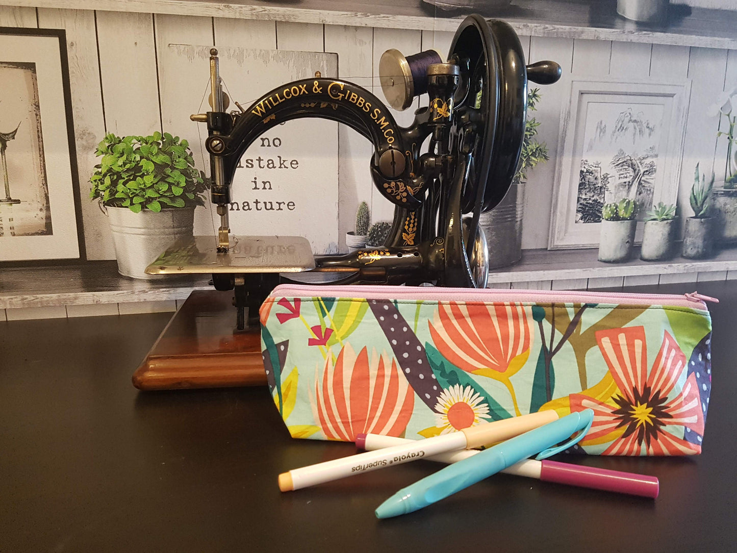 Multicoloured Floral Pencil Case