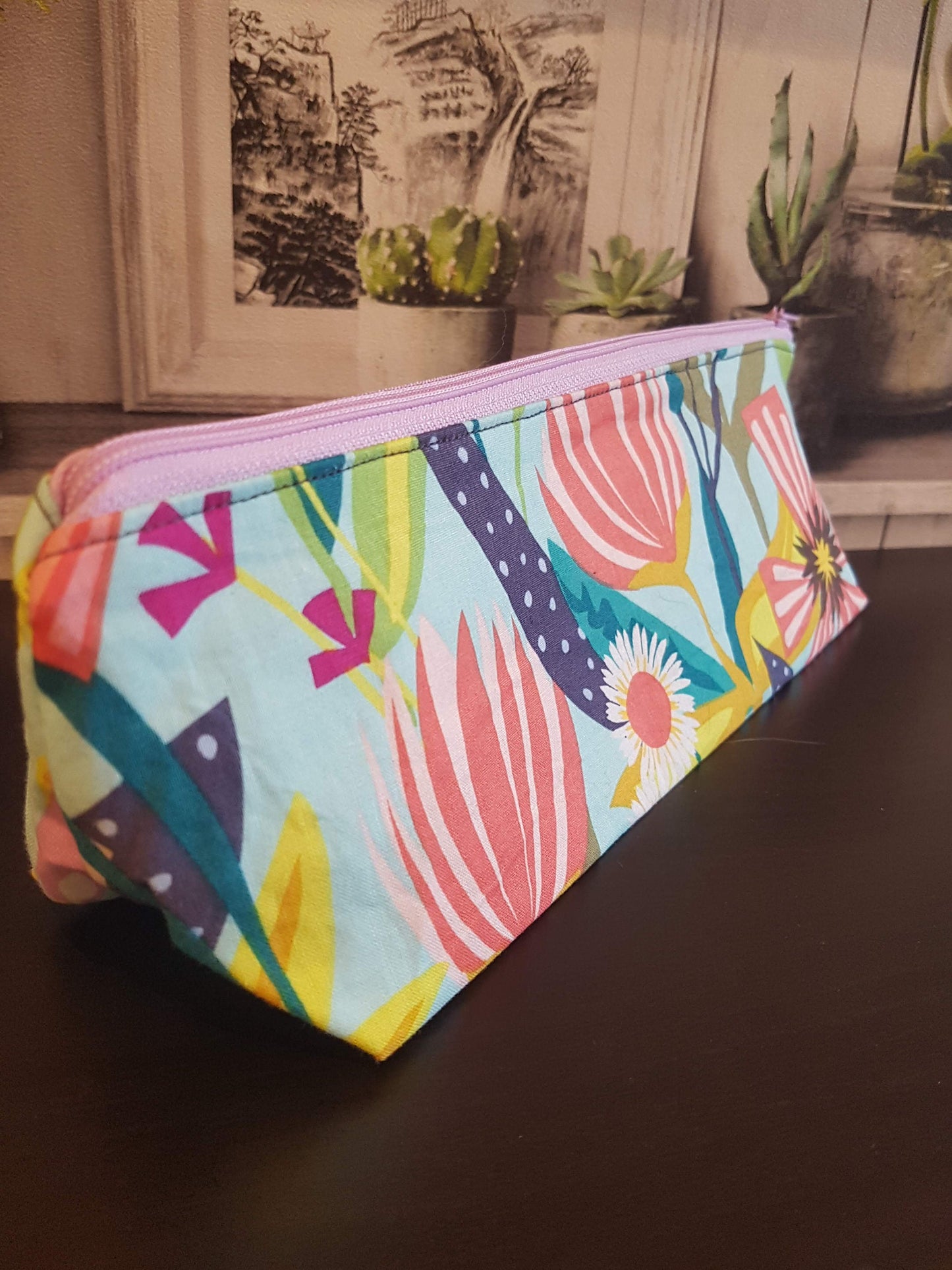 Multicoloured Floral Pencil Case