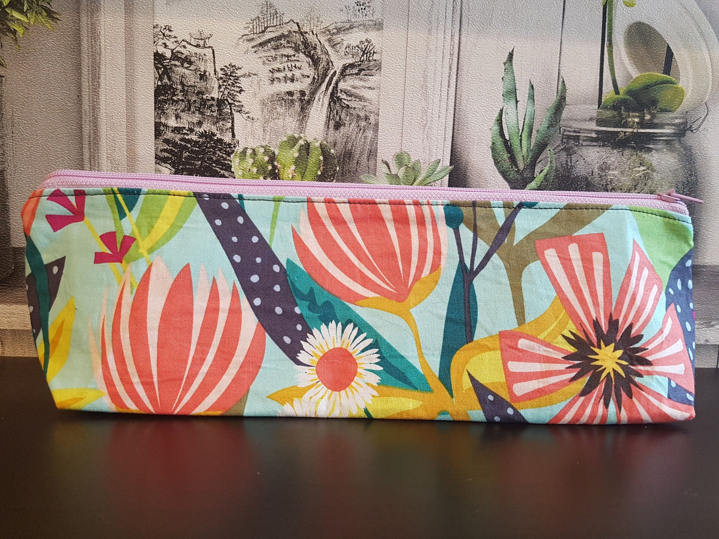 Multicoloured Floral Pencil Case