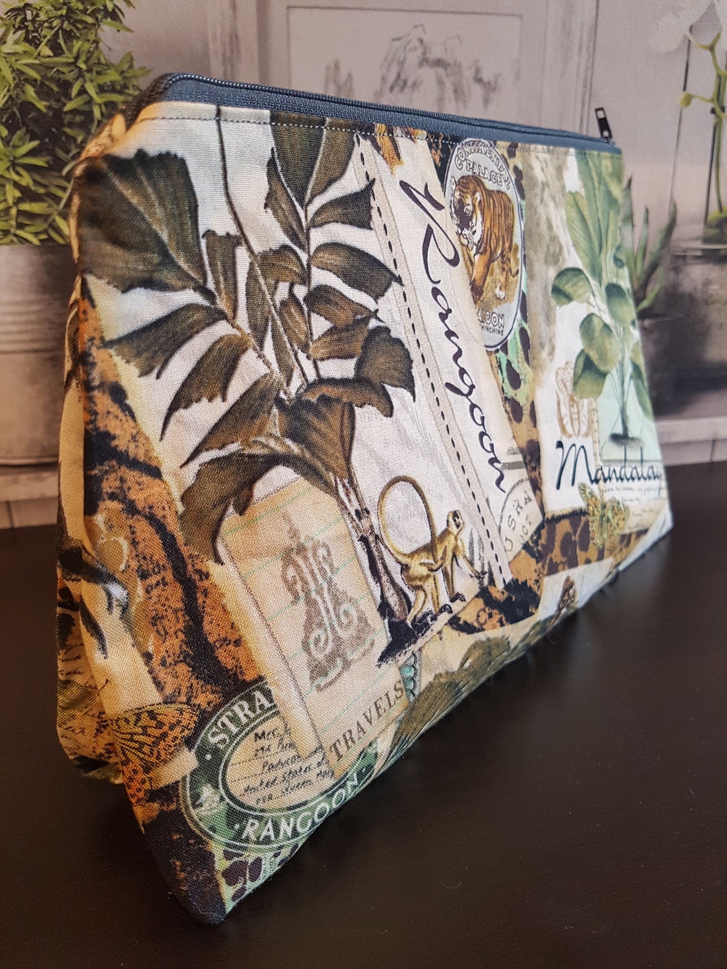 Safari Print Pouch Bag | Large Makeup Bag