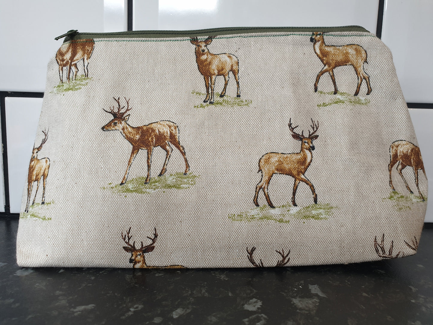 Countryside Stag Pouch Bag | Large Makeup Bag