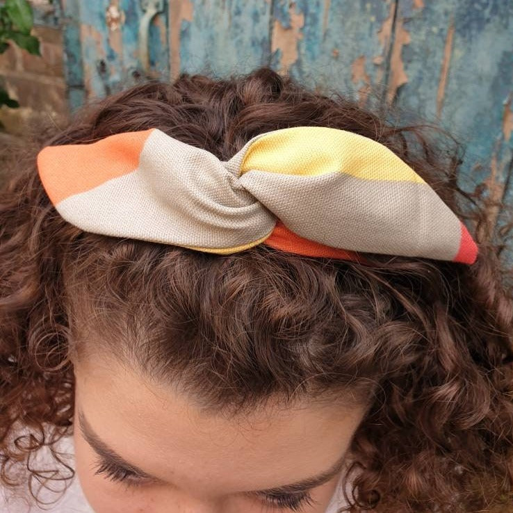 Abstract Colour Block Wired Headband