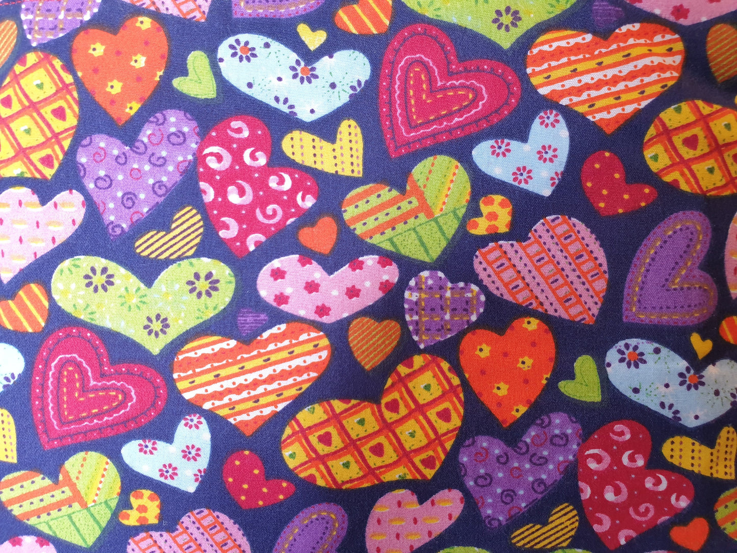 Multicoloured Heart Pouch Bag | Large Makeup Bag