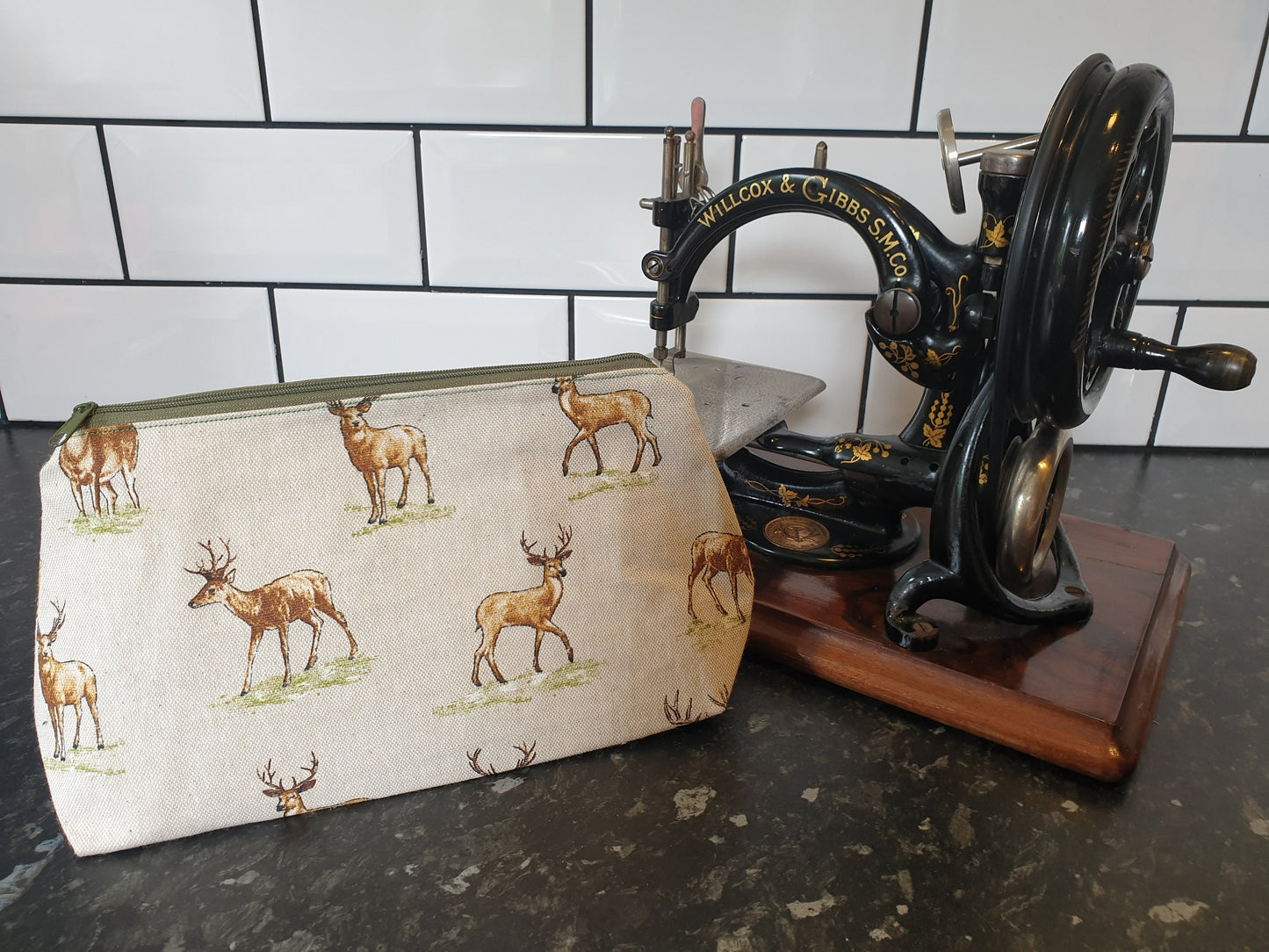 Countryside Stag Pouch Bag | Large Makeup Bag