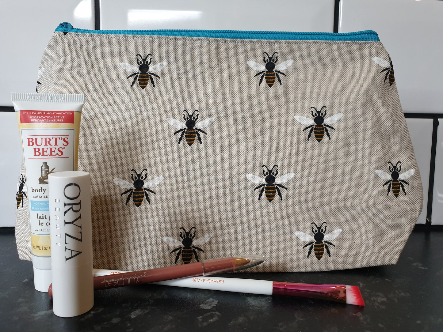 Bumble Bee Pouch Bag | Large Makeup Bag