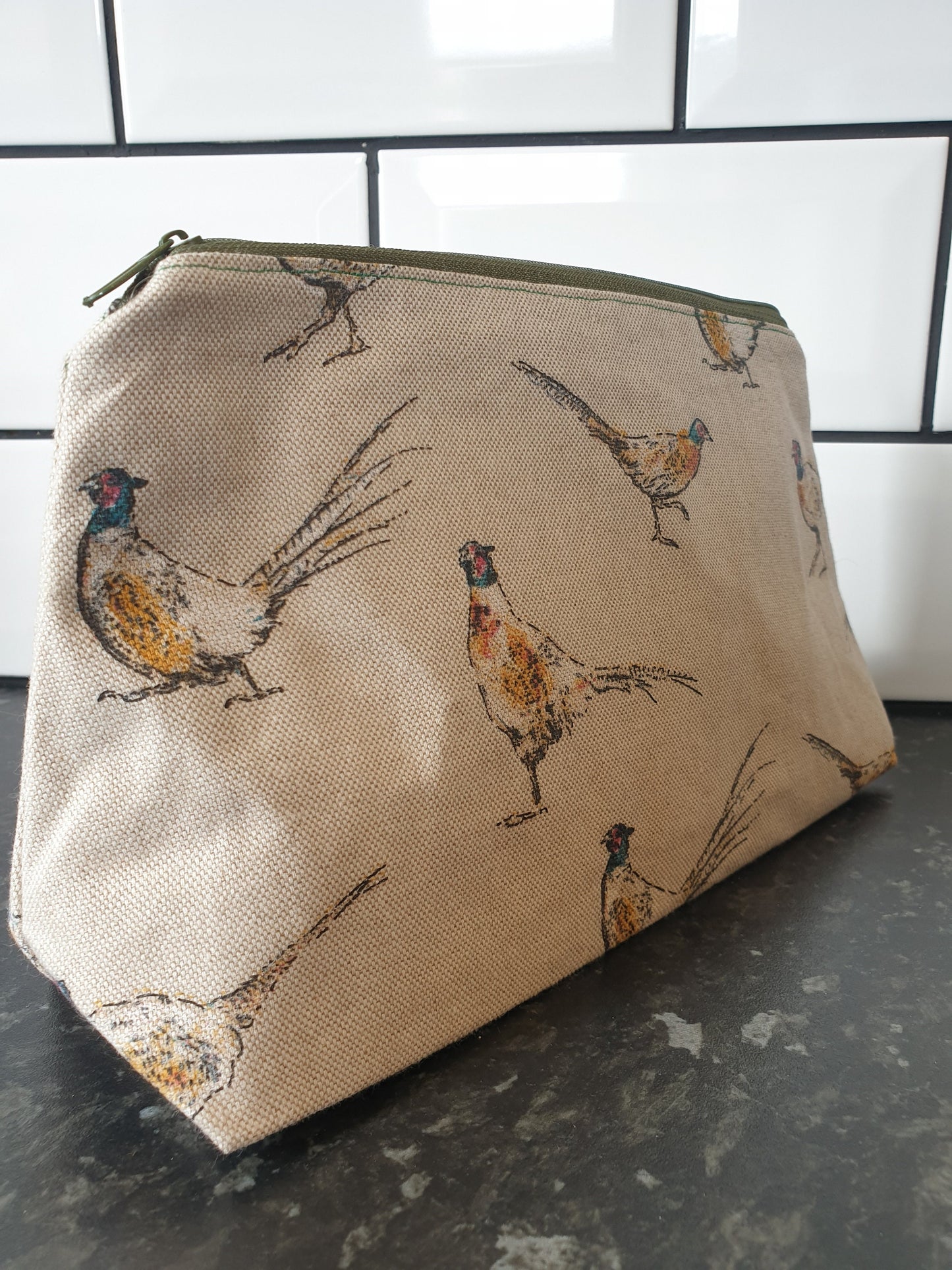 Countryside pheasant Pouch Bag | Large Makeup Bag