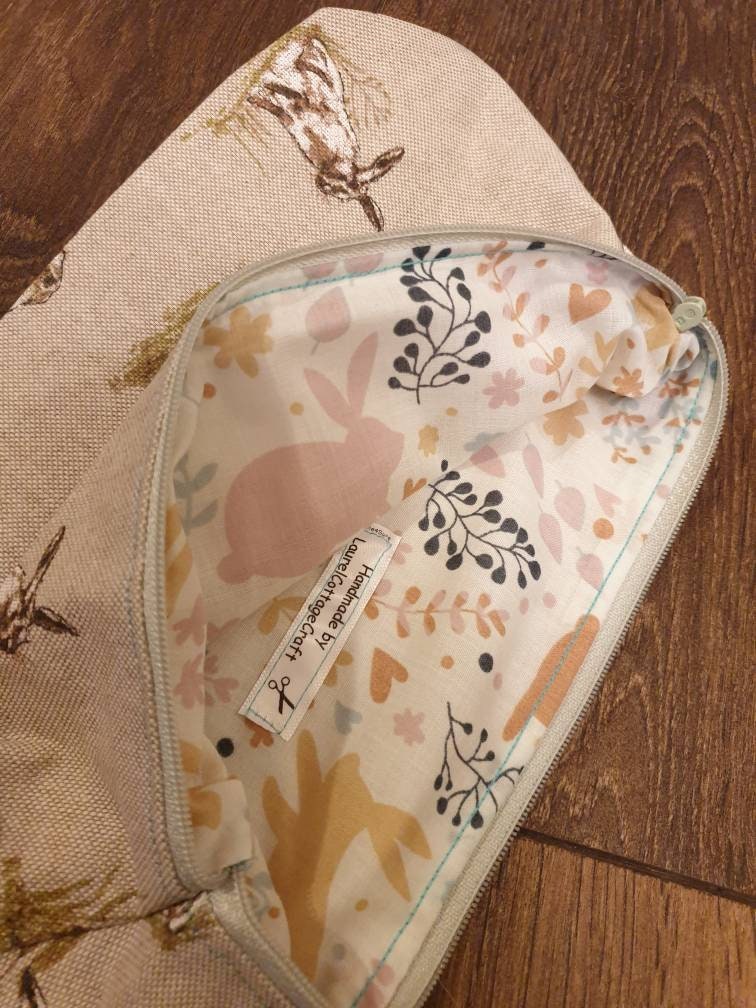 Countryside Rabbit Pouch Bag | Large Makeup Bag