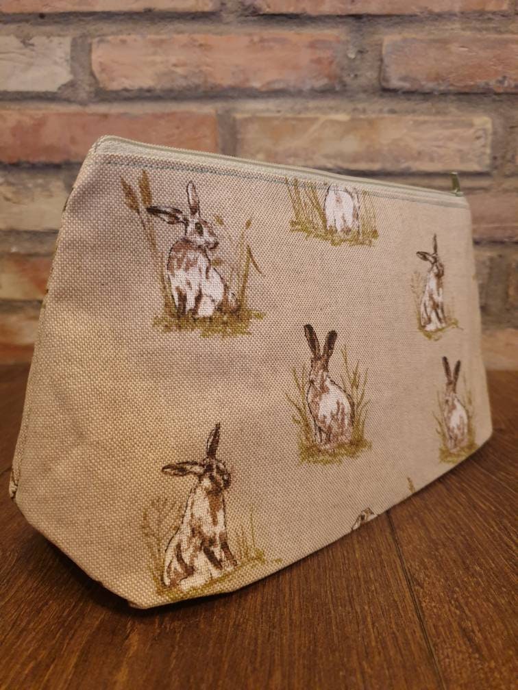 Countryside Rabbit Pouch Bag | Large Makeup Bag