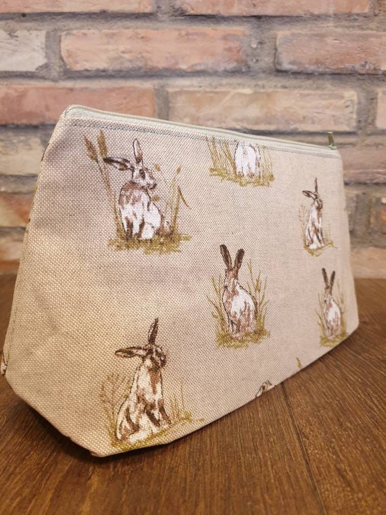 Countryside Rabbit Pouch Bag | Large Makeup Bag