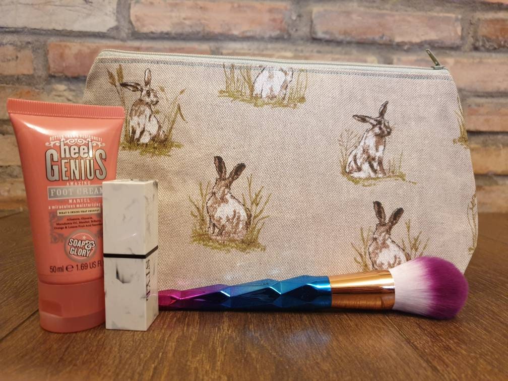 Countryside Rabbit Pouch Bag | Large Makeup Bag