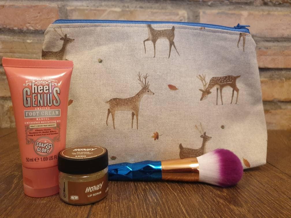 Autumnal Deer Pouch Bag | Large Makeup Bag