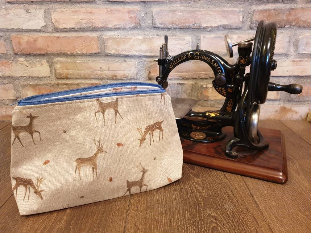 Autumnal Deer Pouch Bag | Large Makeup Bag