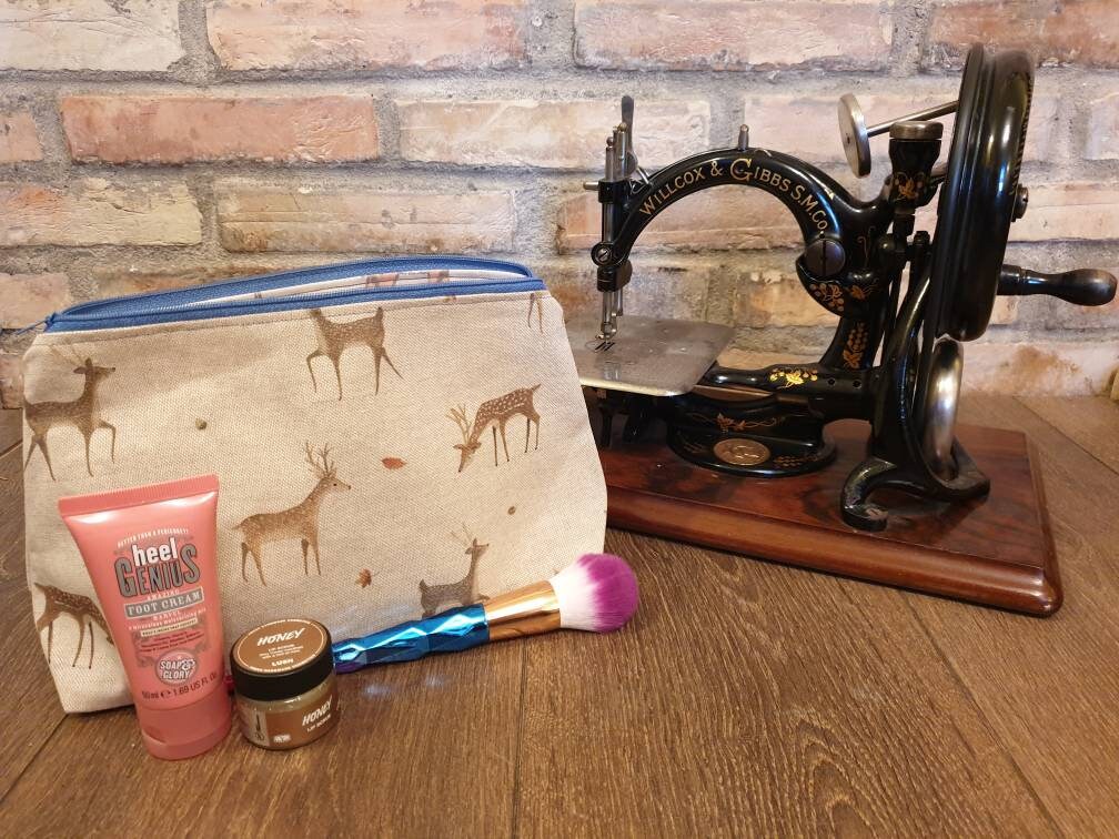 Autumnal Deer Pouch Bag | Large Makeup Bag