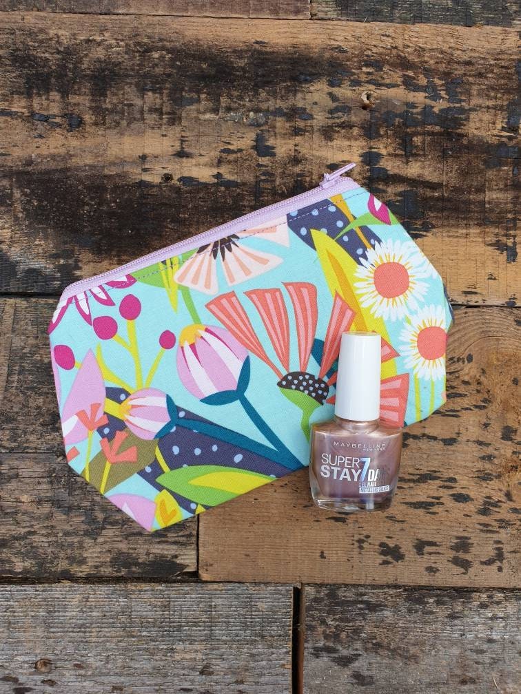 Multicoloured Floral Pouch Bag | Small Makeup Bag