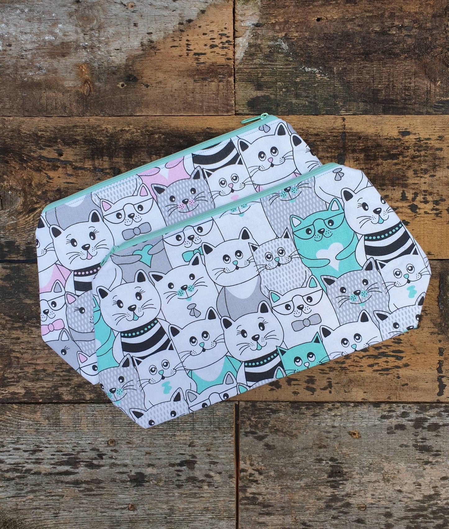 Cat Crowd Pouch Bag | Large Makeup Bag