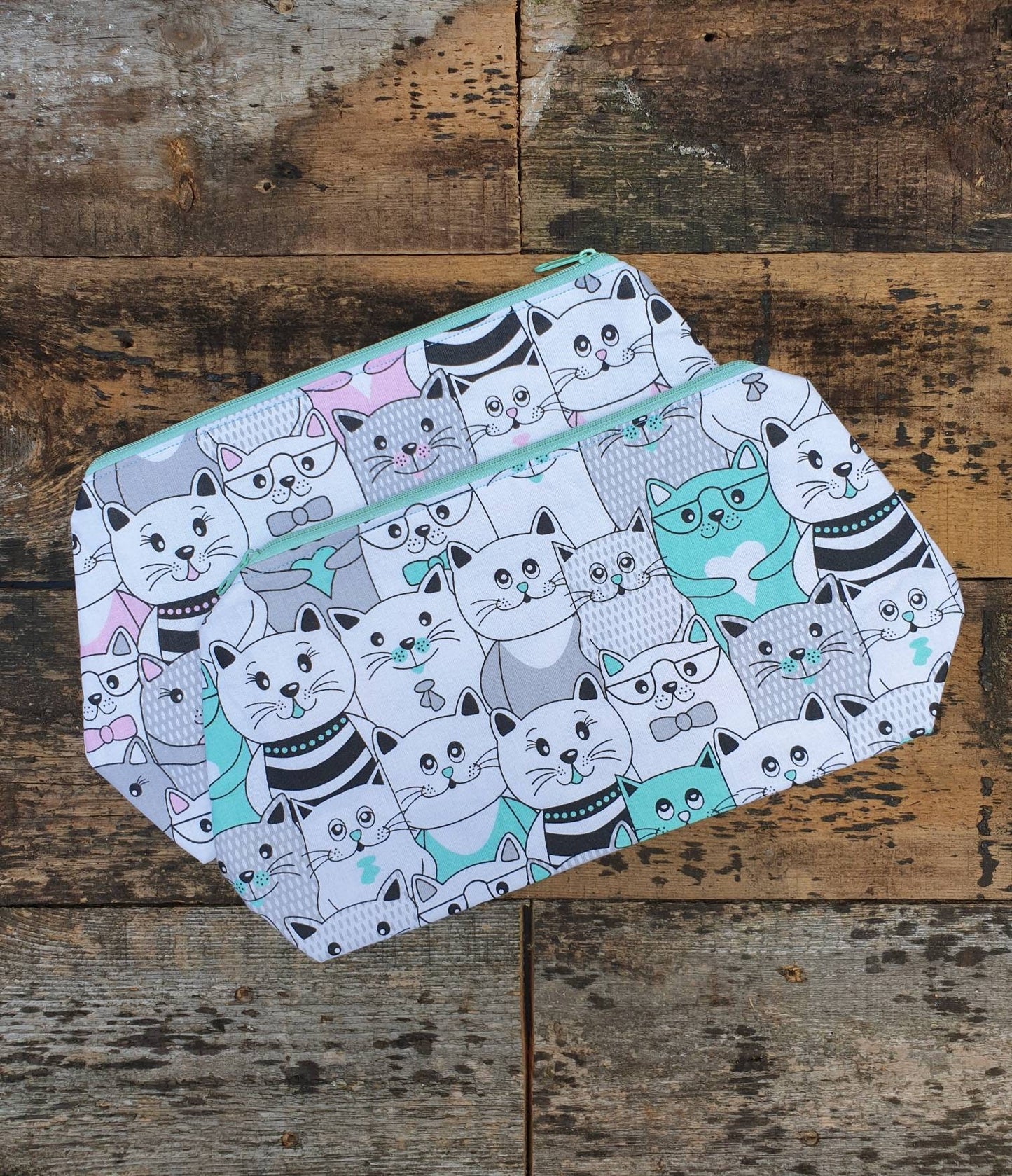 Cat Crowd Pouch Bag | Large Makeup Bag