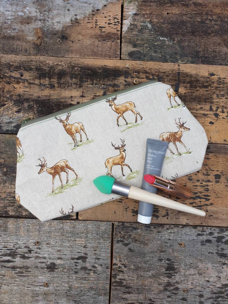 Countryside Stag Pouch Bag | Large Makeup Bag