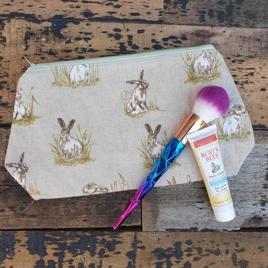 Countryside Rabbit Pouch Bag | Large Makeup Bag