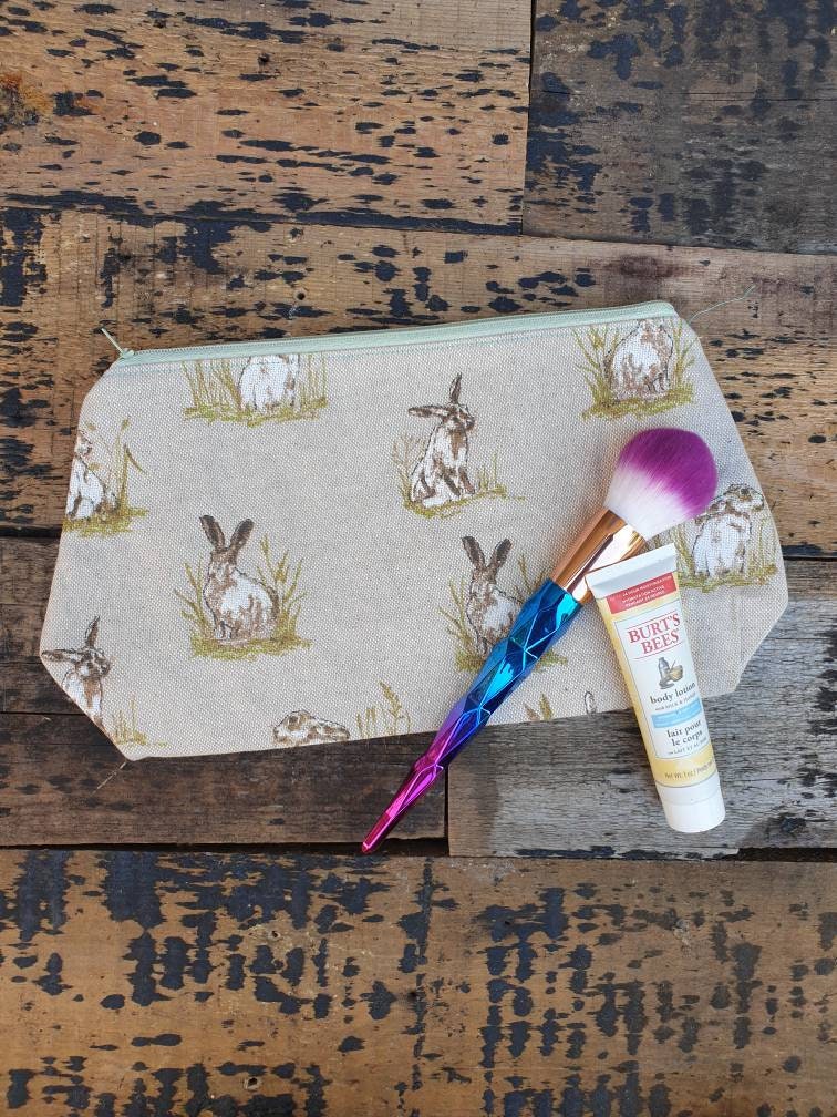 Countryside Rabbit Pouch Bag | Large Makeup Bag