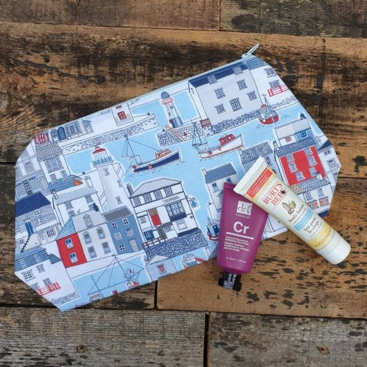 Harbour Scene Zipper Pouch Bag | Large Makeup Bag