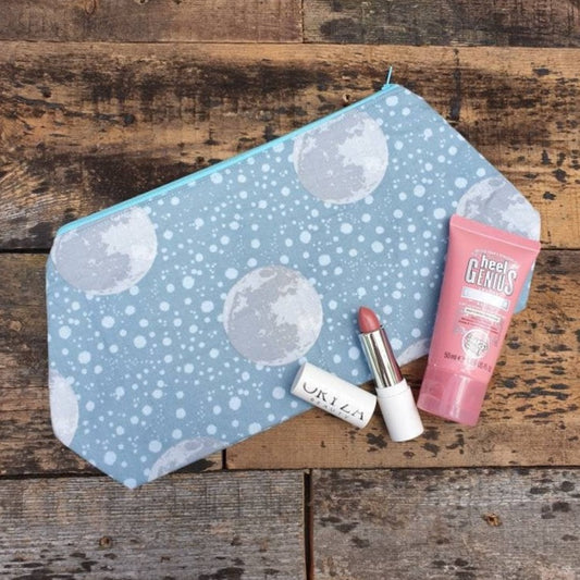 Grey Moon Pouch Bag | Large Makeup Bag