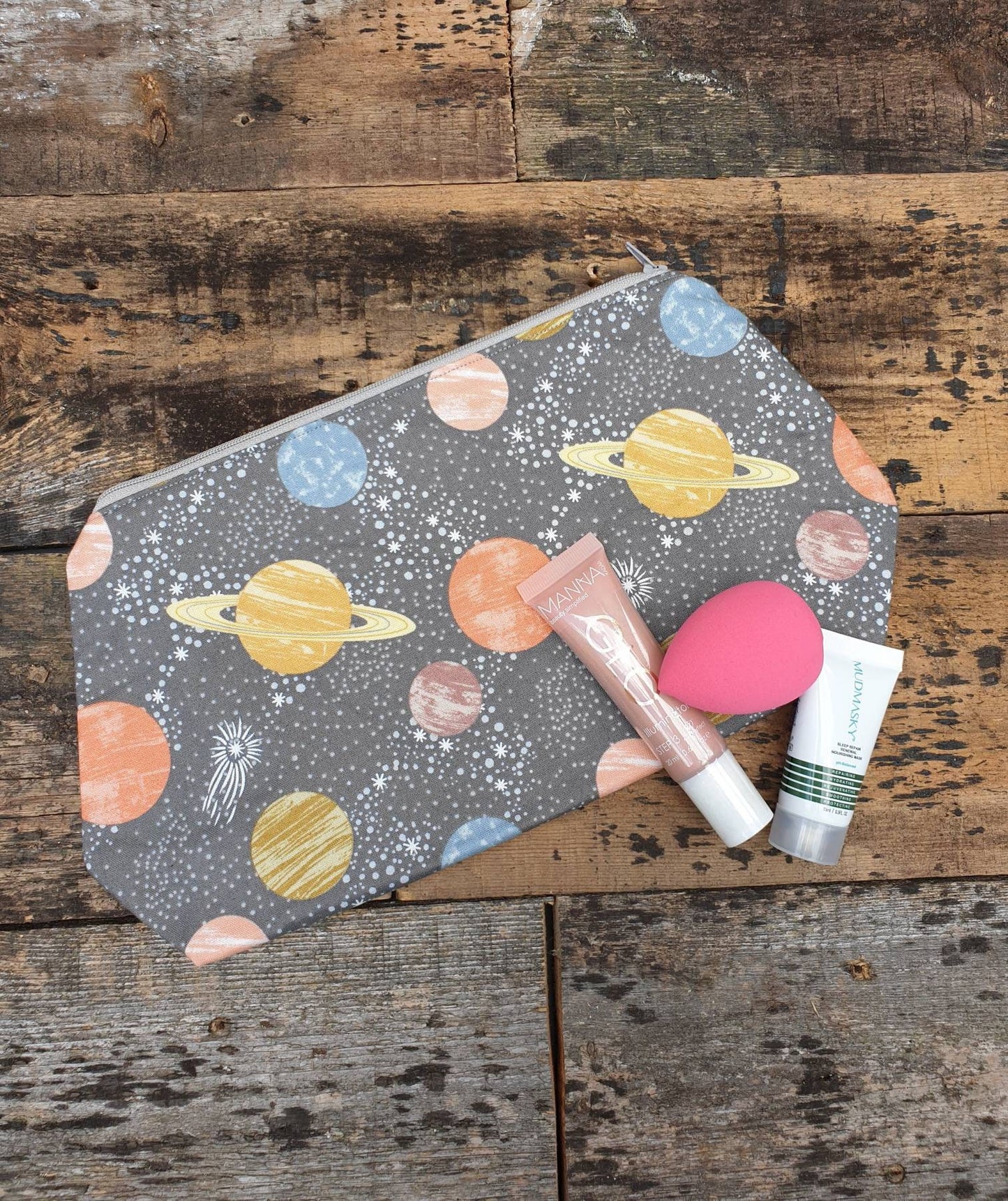 Space Zipper Pouch Bag | Large Makeup Bag