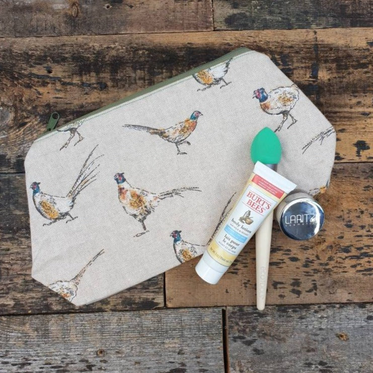 Countryside pheasant Pouch Bag | Large Makeup Bag