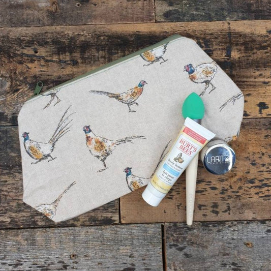 Countryside pheasant Pouch Bag | Large Makeup Bag