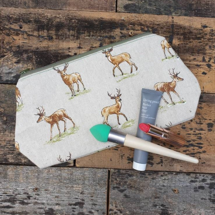 Countryside Stag Pouch Bag | Large Makeup Bag