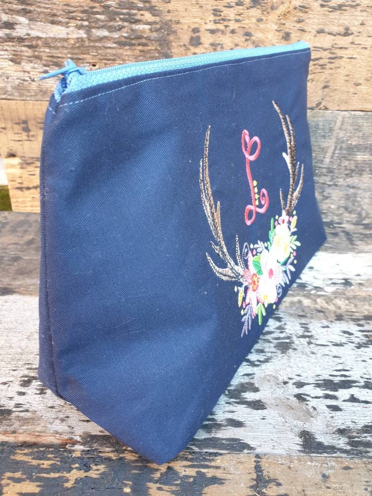 Personalised Tribal Monogram Pouch Bag | Large Makeup Bag