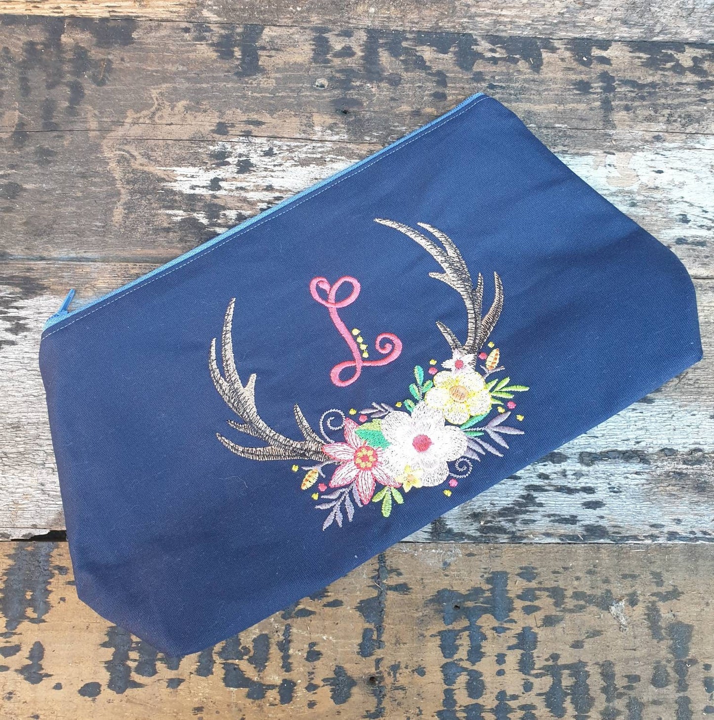 Personalised Tribal Monogram Pouch Bag | Large Makeup Bag