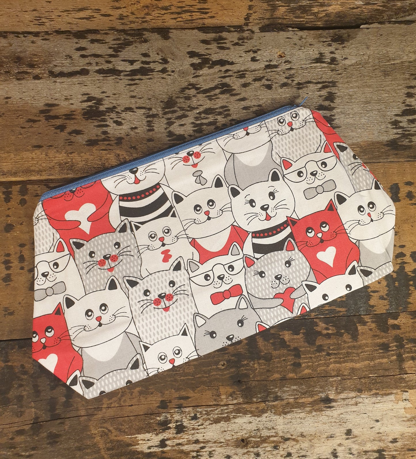 Cat Crowd Pouch Bag | Large Makeup Bag