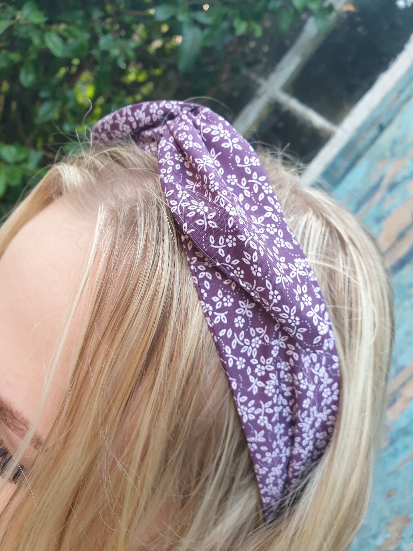 Purple Floral Wired Headband