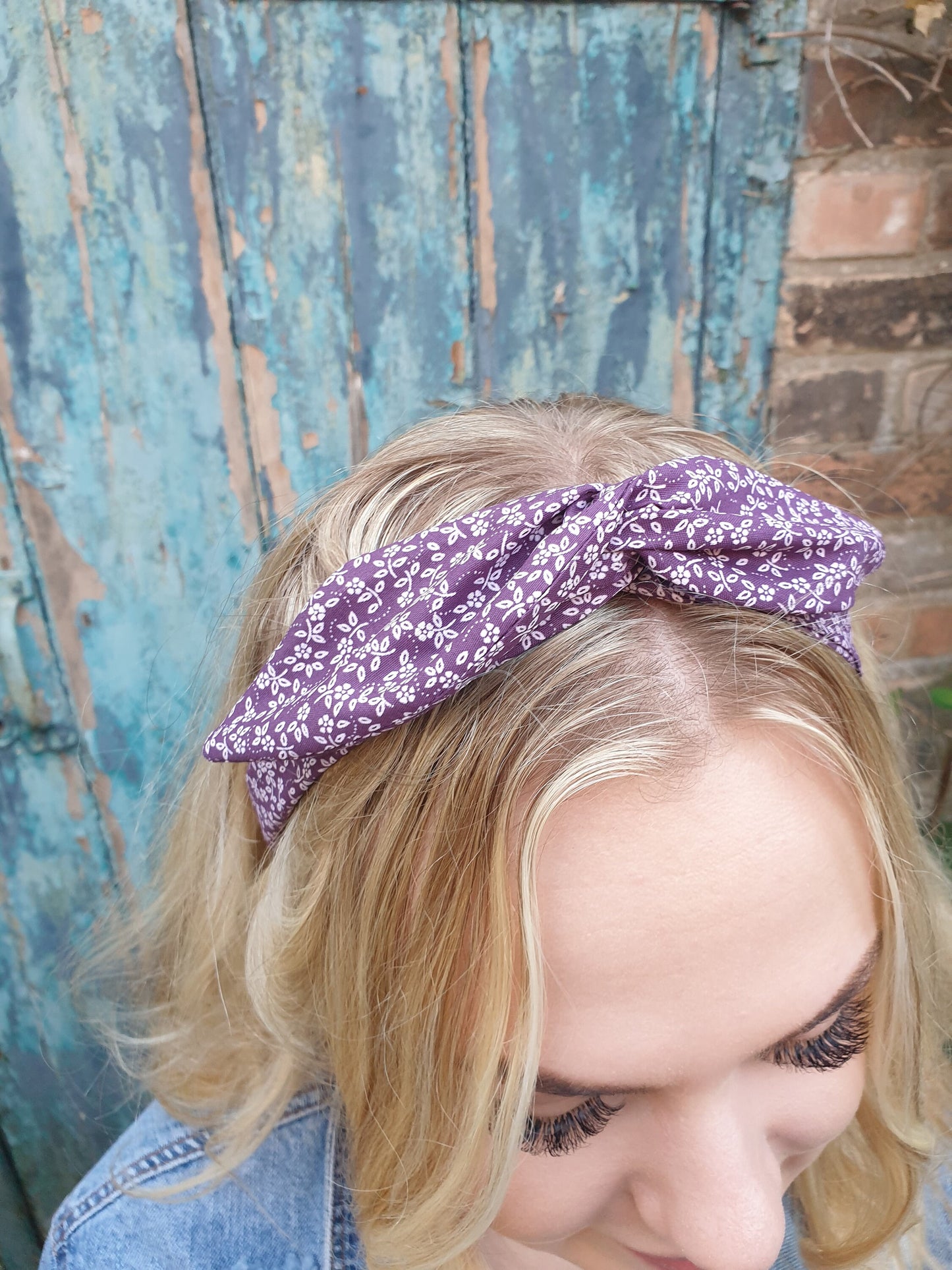 Purple Floral Wired Headband