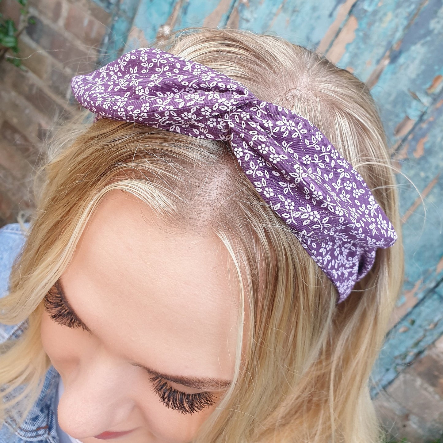 Purple Floral Wired Headband