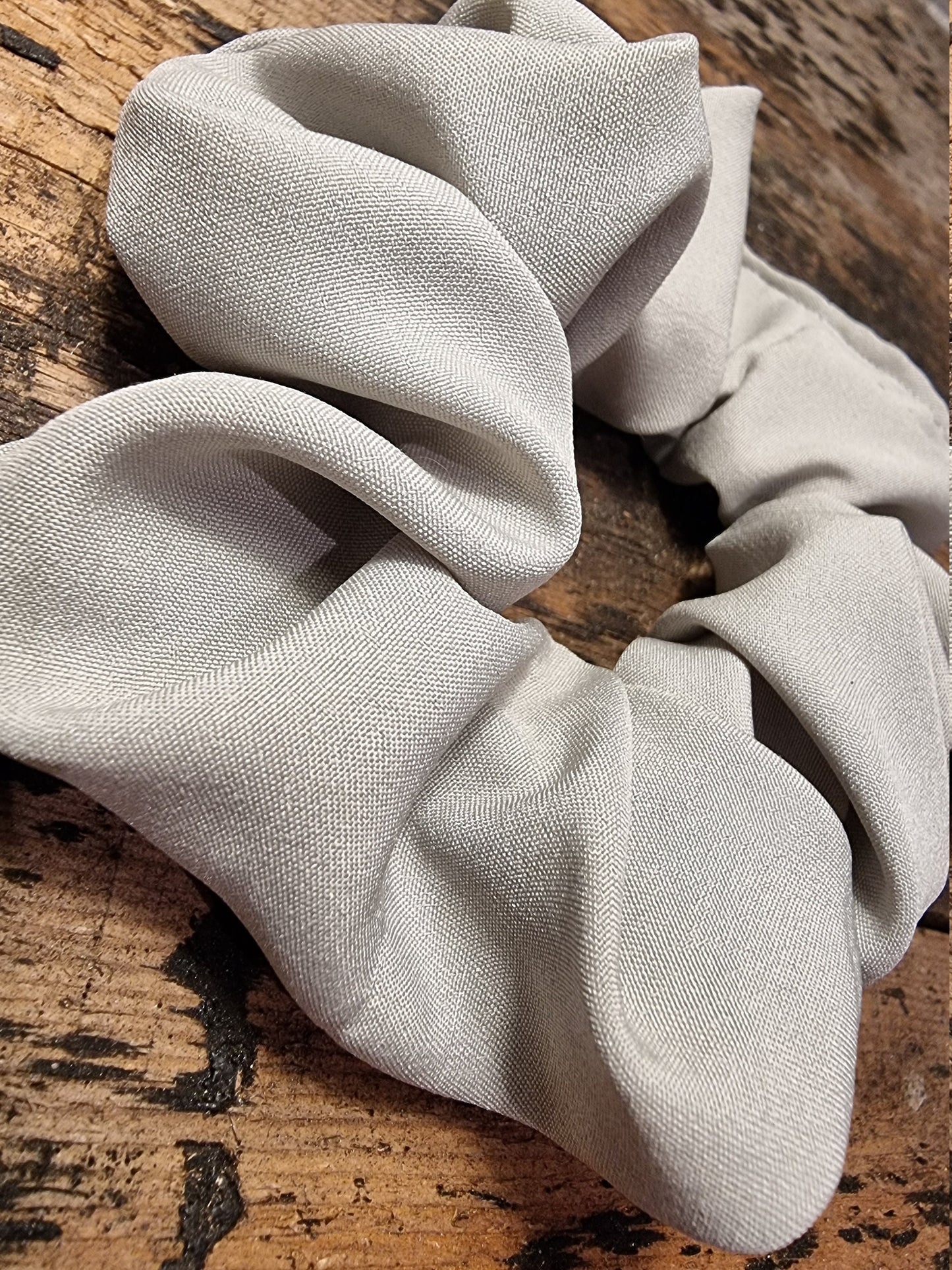 Light Grey Super Soft Crepe Bow Scrunchie | Removeable Bow