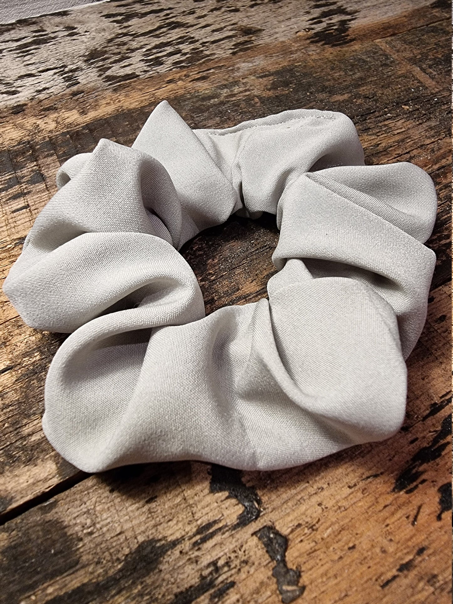 Light Grey Super Soft Crepe Bow Scrunchie | Removeable Bow