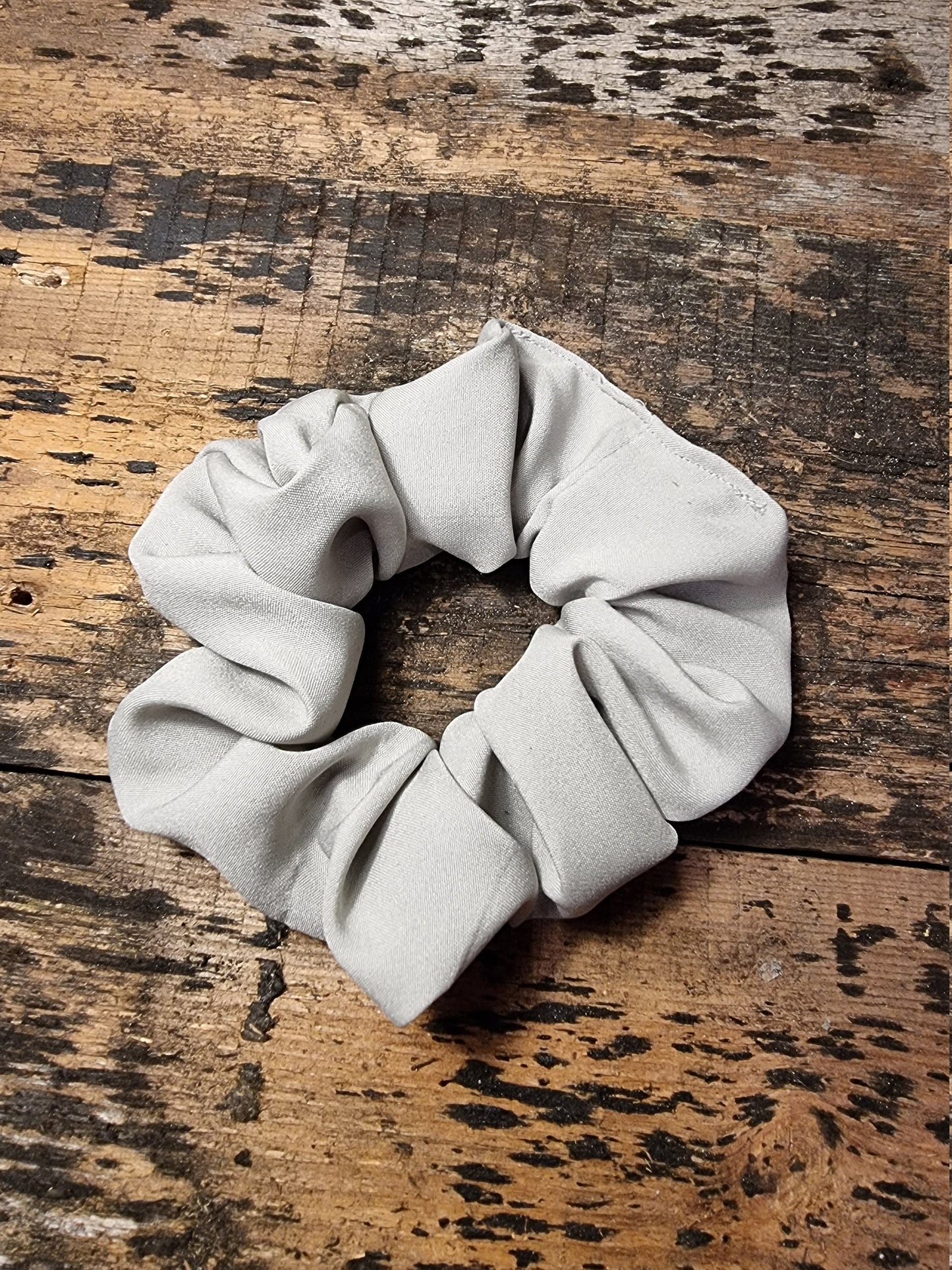 Light Grey Super Soft Crepe Bow Scrunchie | Removeable Bow