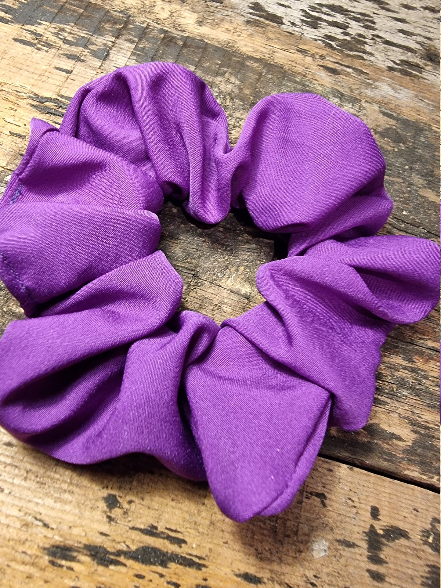 Bright Royal Purple Super Soft Crepe Bow Scrunchie | Removeable Bow