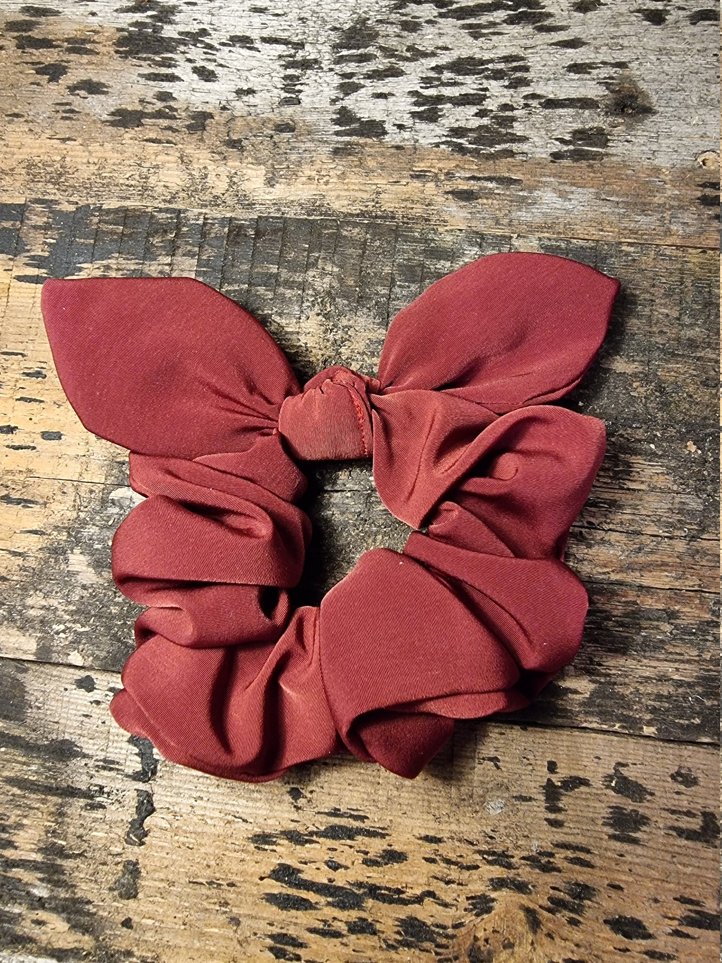 Burgundy Super Soft Crepe Bow Scrunchie | Removeable Bow